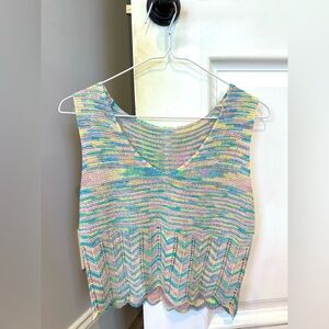 Women’s Size Small Multicolor Sleeveless Knit Top